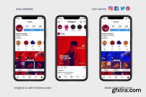 Shades Post + Story Social Media Template