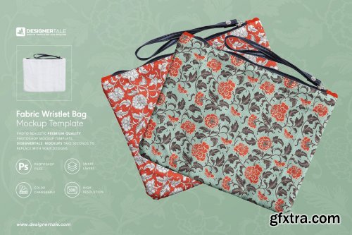 CreativeMarket - Fabric Wristlet Bag Mockup 4103667