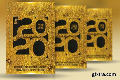 CreativeMarket - New Year Christmas Party Flyer 4387376