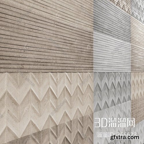 Modern wall 02 3D model