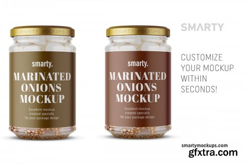 CreativeMarket - Marinated onions jar mockup 4411641