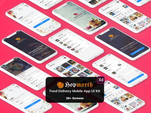 Hopmorth-Restaurant Mobile App UI Kit Light Version (XD) - hopmorth-restaurant-mobile-app-ui-kit-light-version-xd