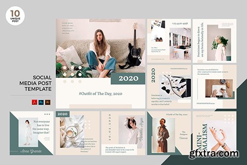 Feminime Lifestyle Social Media Kit PSD & AI Feminime Lifestyle Social Media Kit PSD & AI