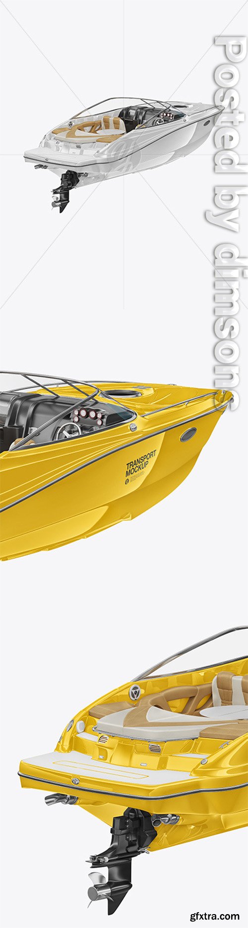 Sea Boat 24 ft. Mockup - Half Side Back View 52144