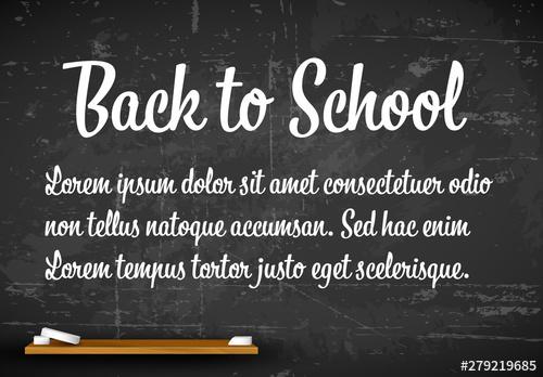 Back to School Banner Layout with Chalkboard Background - 279219685 - 279219685