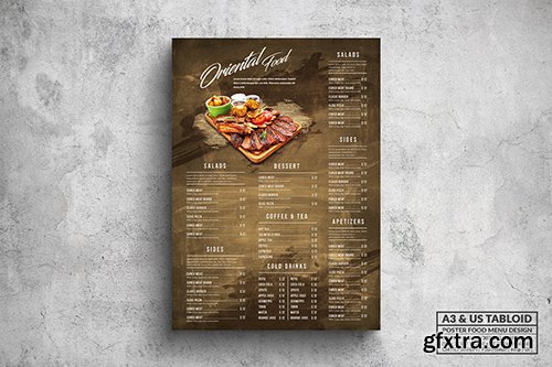 Rustic Oriental Poster Food Menu - A3 & US Tabloid Rustic Oriental Poster Food Menu - A3 & US Tabloid