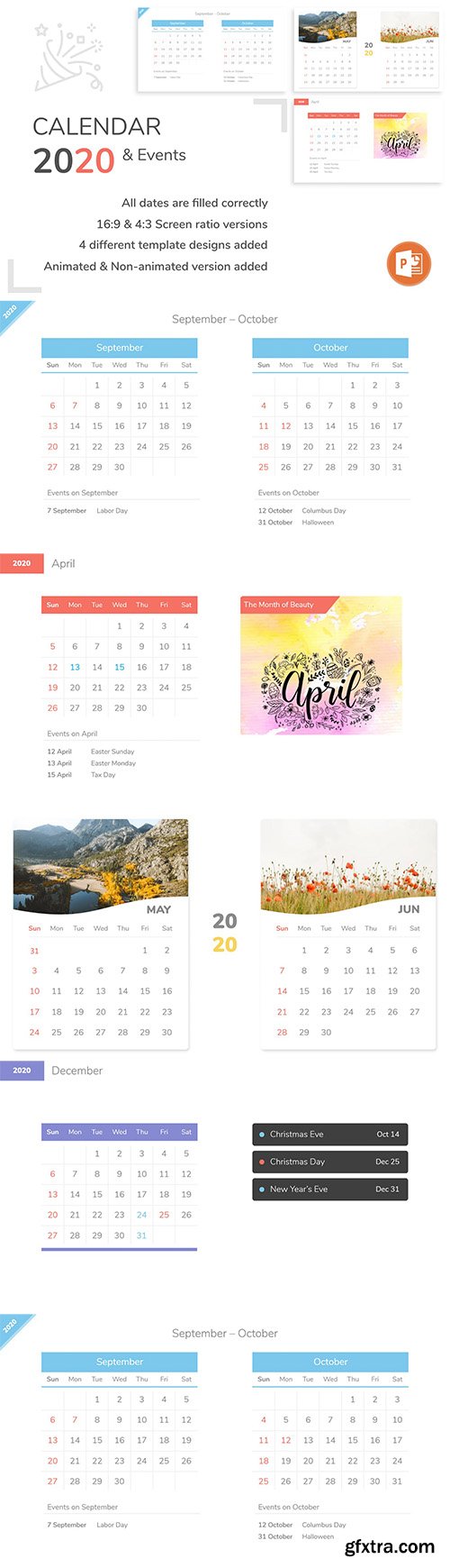 Calendar 2020 & Events Powerpoint Template Calendar 2020 & Events Powerpoint Template