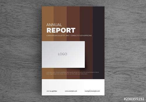 Report Cover Layout with Shades of Brown - 290355192 - 290355192