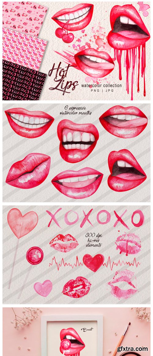 Watercolor Lips Collection 2402690 Watercolor Lips Collection 2402690