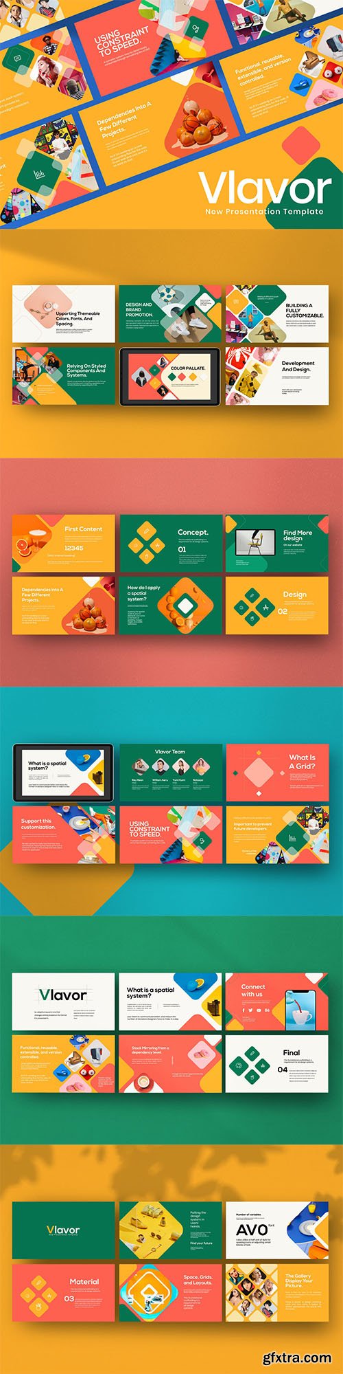 Vlavor - Pastel Creative Powerpoint, Keynote and Google Slides