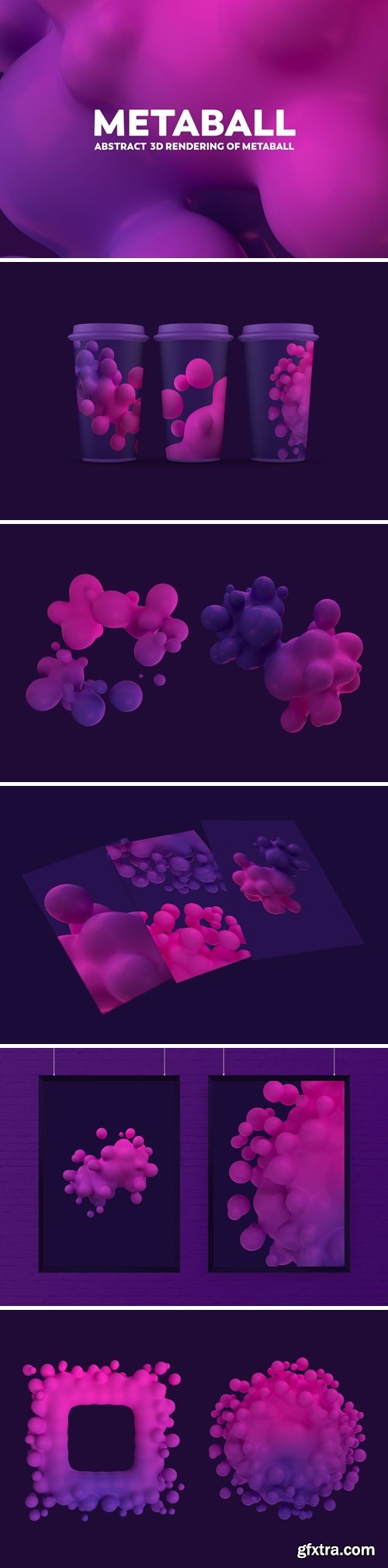 Abstract 3D Render Of Metaball - Pink And Purple