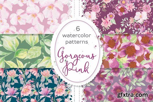 Gorgeous Pinks Watercolor Patterns Gorgeous Pinks Watercolor Patterns
