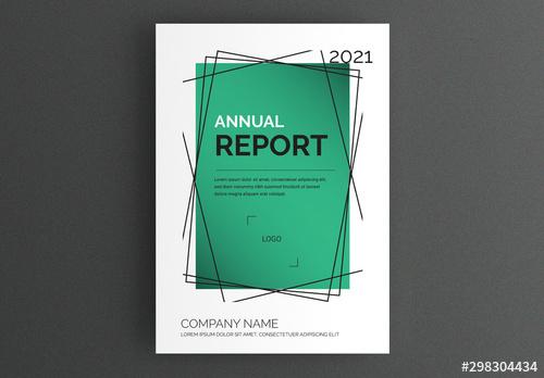 Report Cover Layout with Green Background - 298304434 - 298304434
