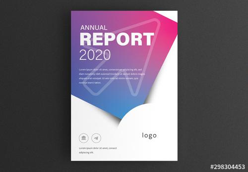 Report Cover Layout with Arrow and Typographic Accents - 298304453 - 298304453