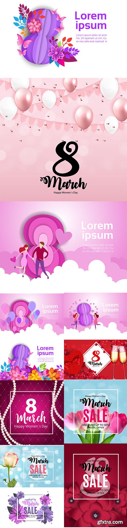 International Woman Day 8 March Illustration Vector Set
