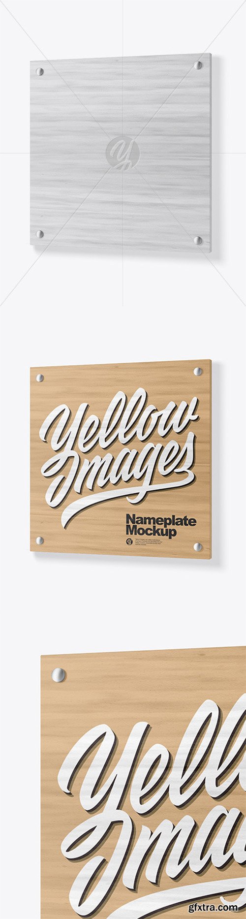 Wooden Nameplate Mockup 52349