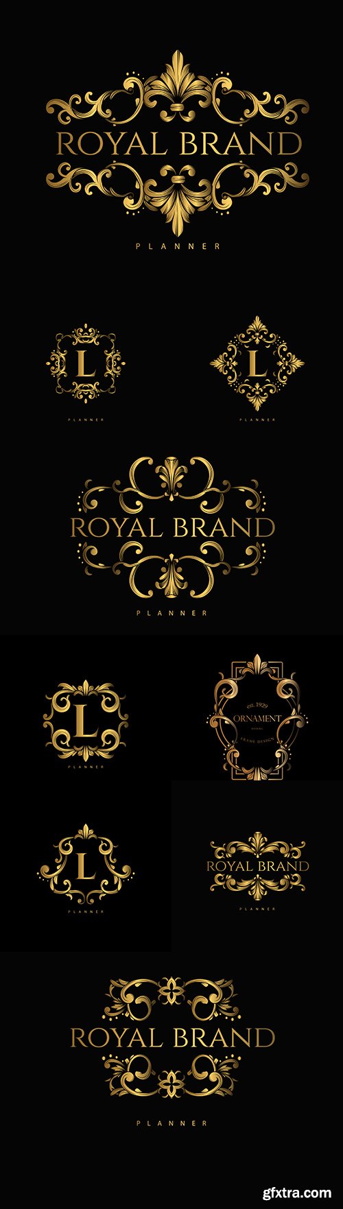 Gold luxury logo design for vintage invitations