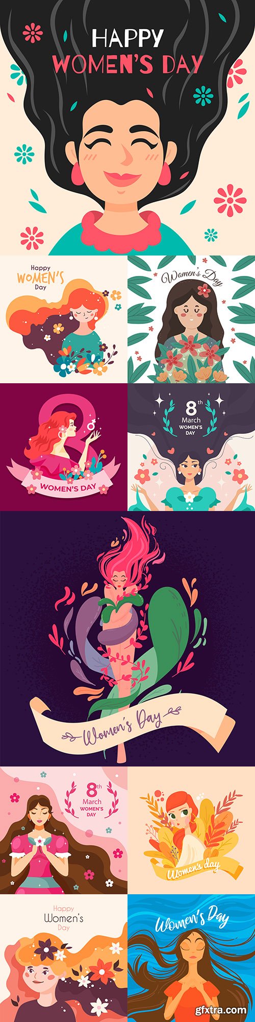 March 8 and Women's Day illustration flat design 5