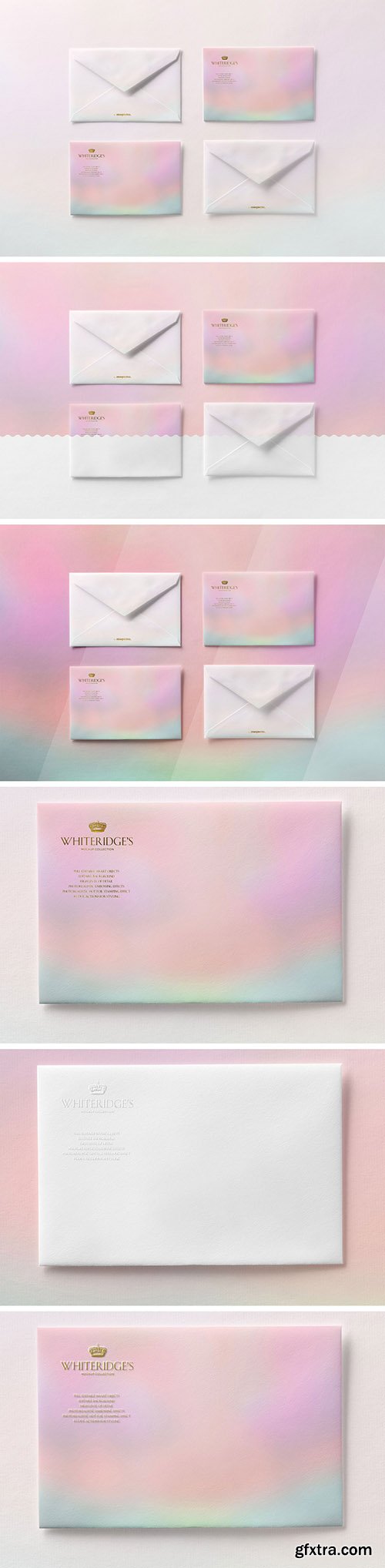 Four Luxury Gold-Embossed Envelopes Mockup 1 130430110