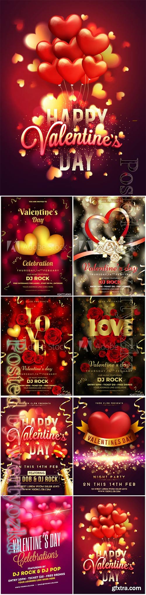 Happy Valentine's Day, vector hearts of couples in love # 26