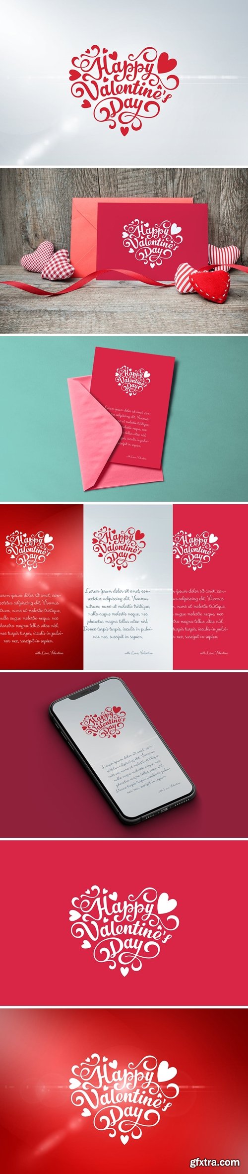 Valentines Day Greeting Card Lettering template