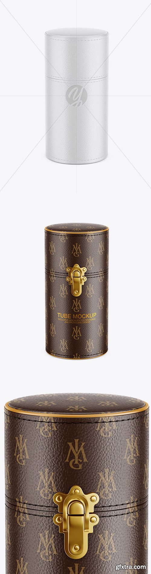 Rough Leather Tube Mockup - High-Angle Shot 52331