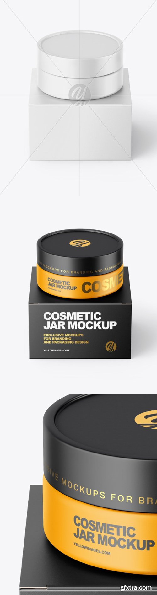 Matte Cosmetic Jar with Paper Box Mockup 52285