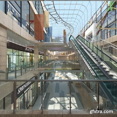 Shopping mall 3d model » GFxtra