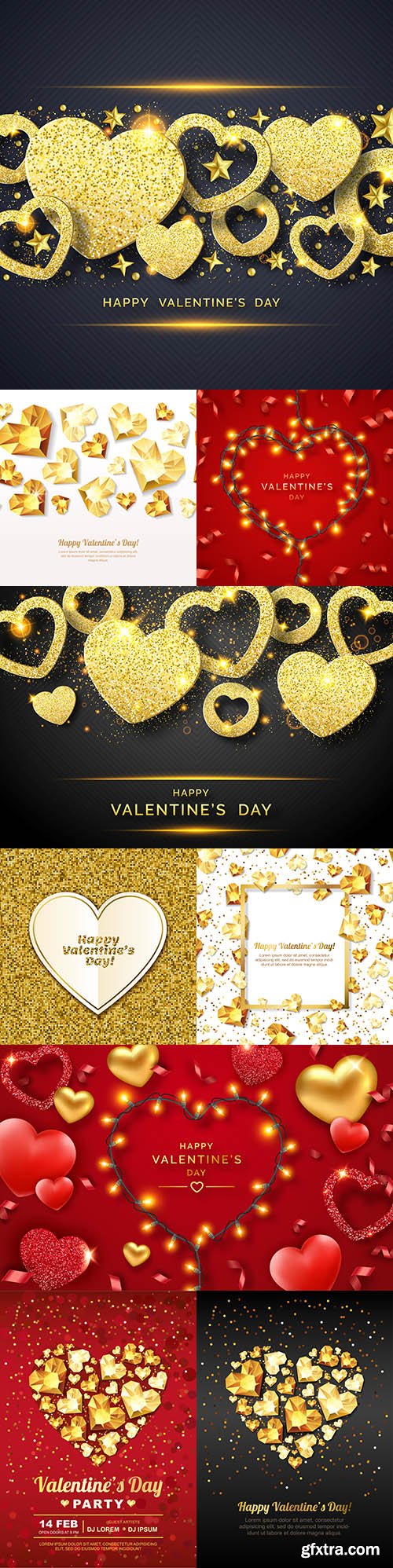 Happy Valentine's Day romantic decorative illustrations 25