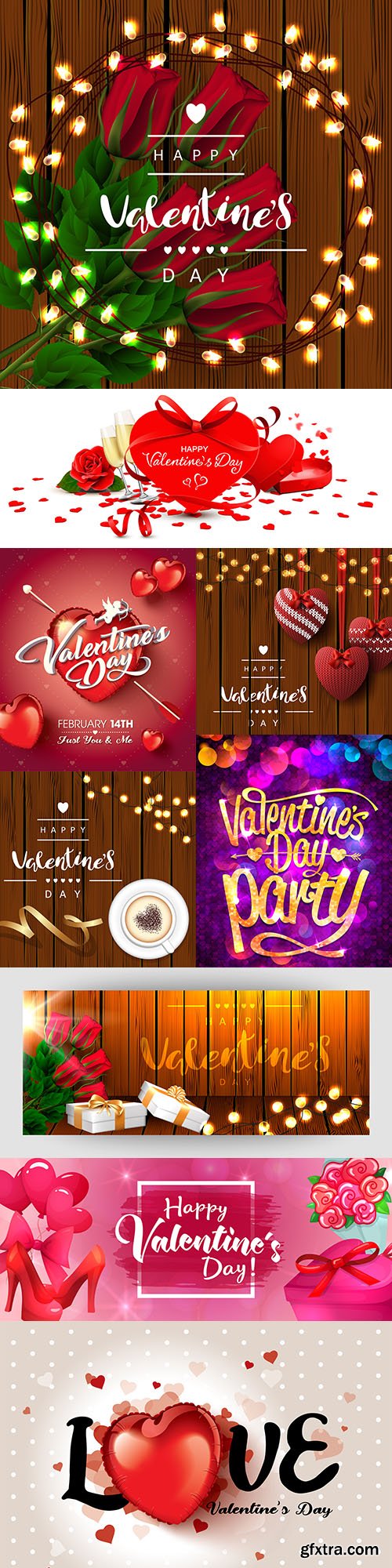 Happy Valentine's Day romantic decorative illustrations 27