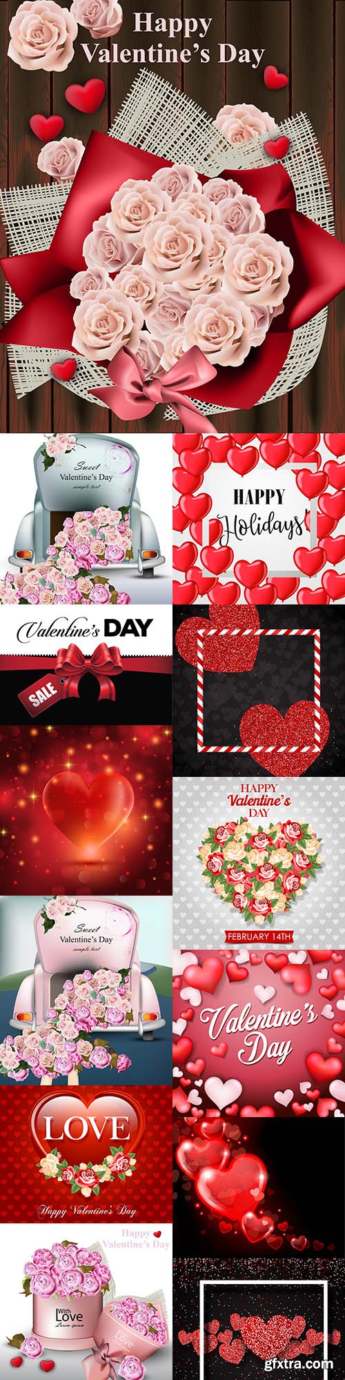 Happy Valentine's Day romantic decorative illustrations 26