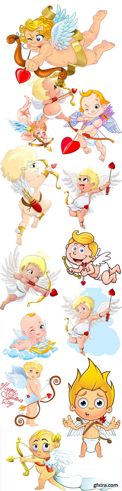 St. Valentine's day romantic cartoon cupid collection 4