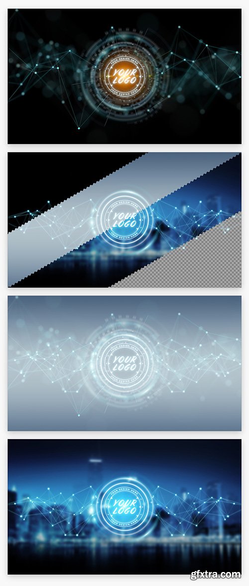 Isolated Tech Circle Connections Mockup 218848290