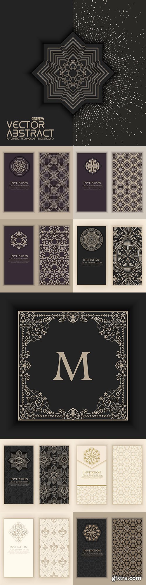 Invitation elements decorative ethnic Arabesque