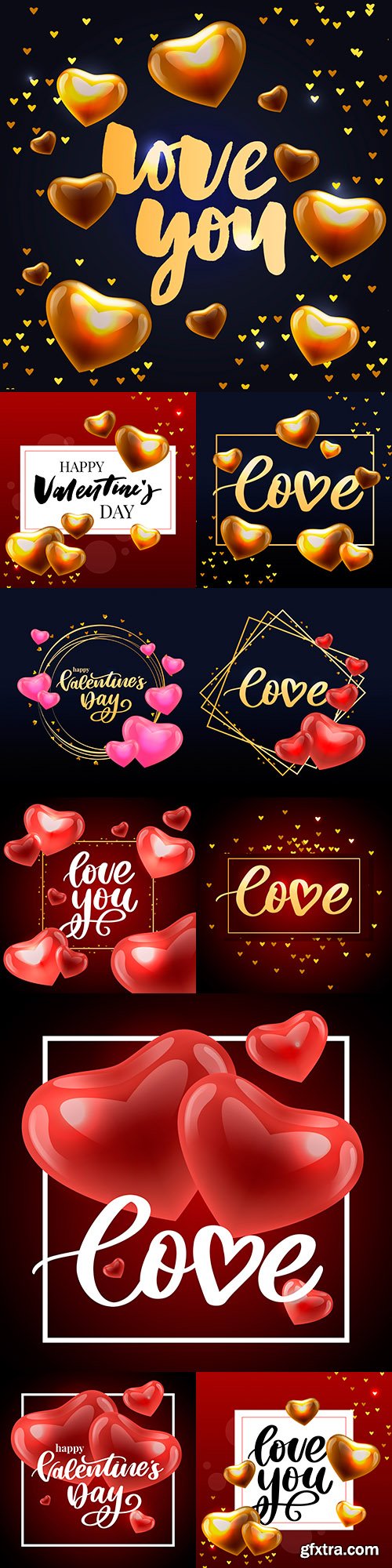 Happy Valentine's Day romantic decorative illustrations 32