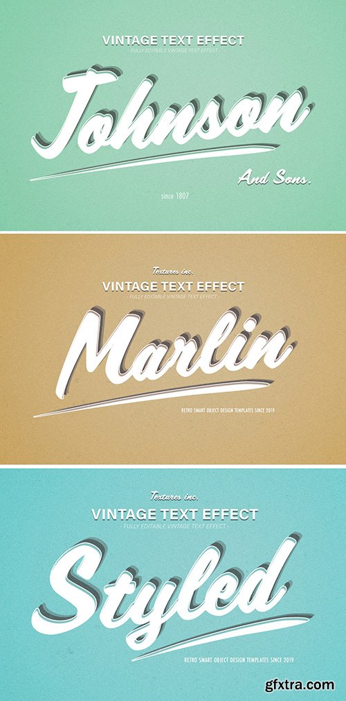 Vintage Text Effect with Teal Highlights 293844938