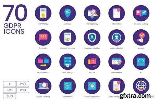 70 GDPR Icons - Orchid Series