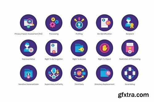 70 GDPR Icons - Orchid Series