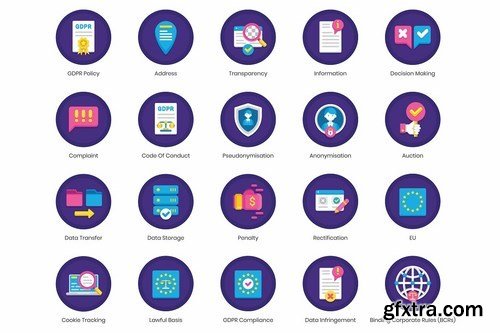 70 GDPR Icons - Orchid Series