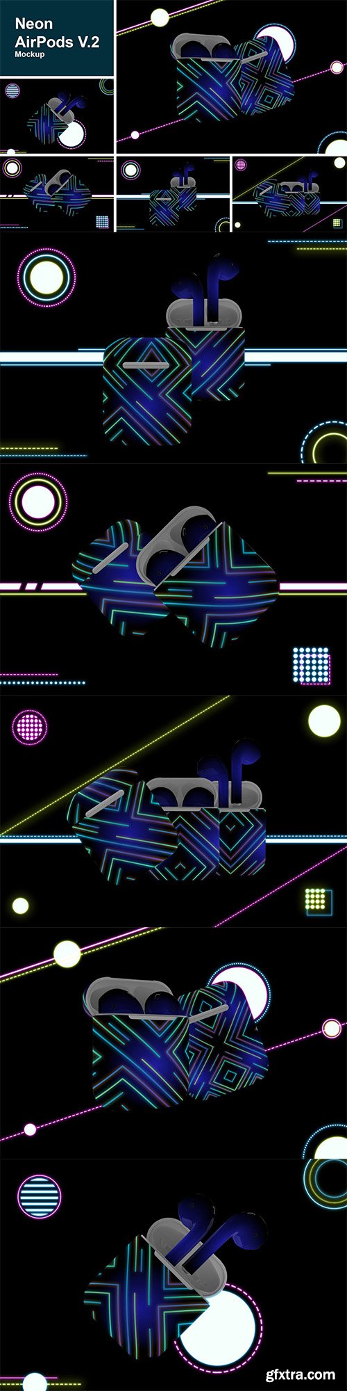 Neon Airpods mockup V.2 Neon Airpods mockup V.2