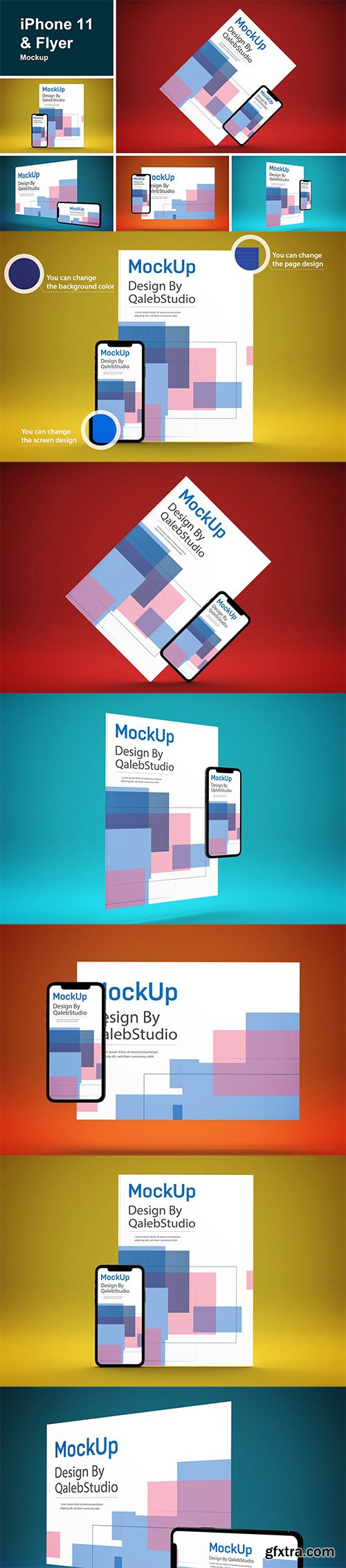 iPhone 11 & Flyer Mockup iPhone 11 & Flyer Mockup