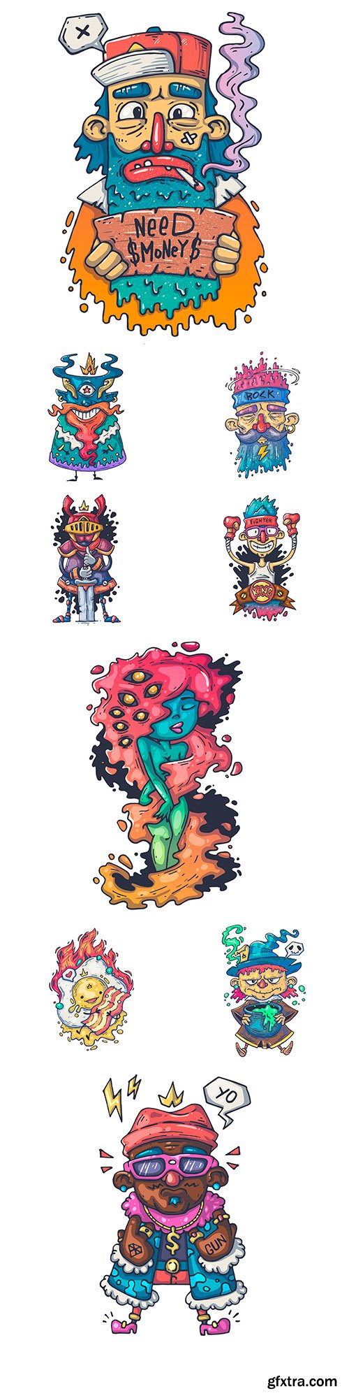 Monster drawing funny design press on t-shirt