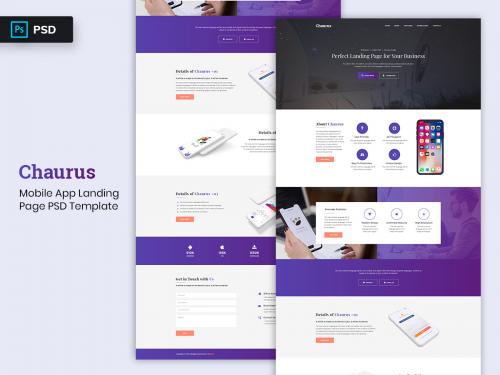 Mobile App Landing page PSD Template - mobile-app-landing-page-psd-template