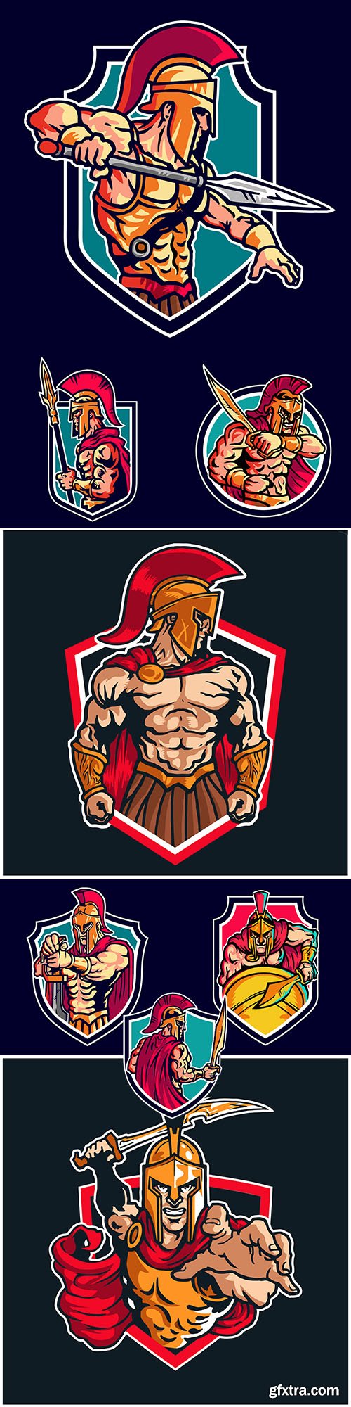 Spartan warrior vector logo mascot design 