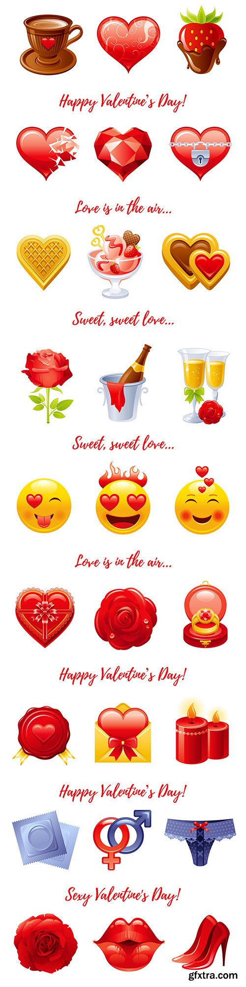 Happy Valentine's Day cartoon banner elements 
