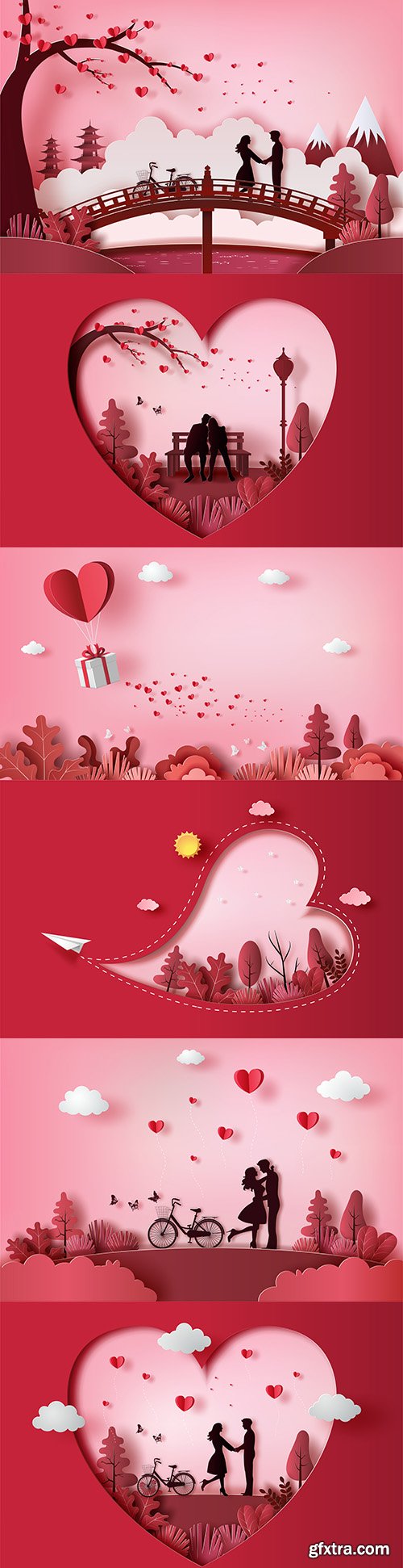 Happy Valentine's Day Romantic Decorative Illustrations 35, 7xEPS