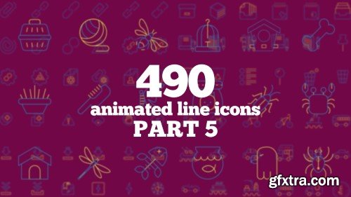 Videohive 490 Animated Line Icons 23629751