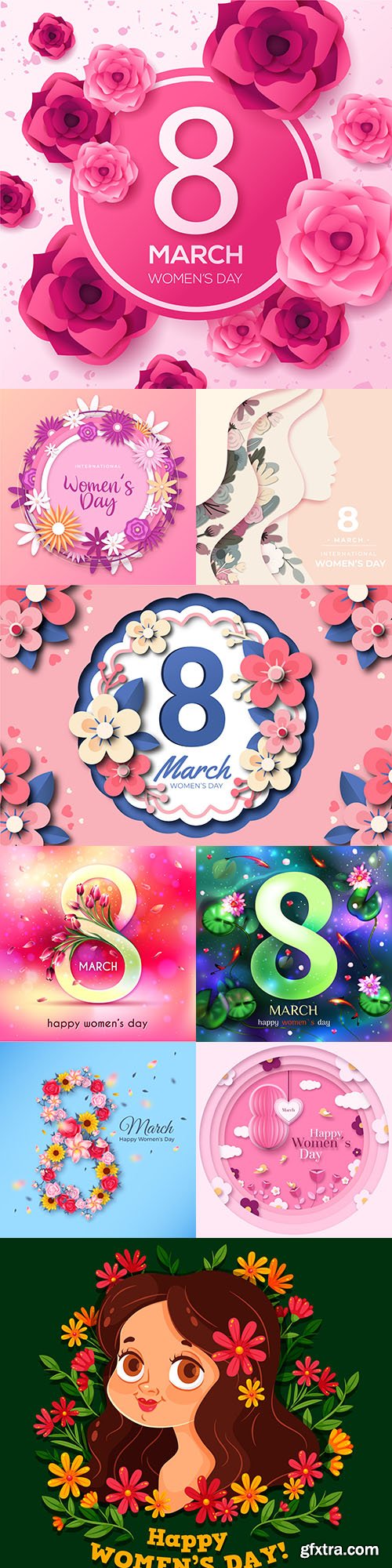 March 8 and Women's Day illustration design 7