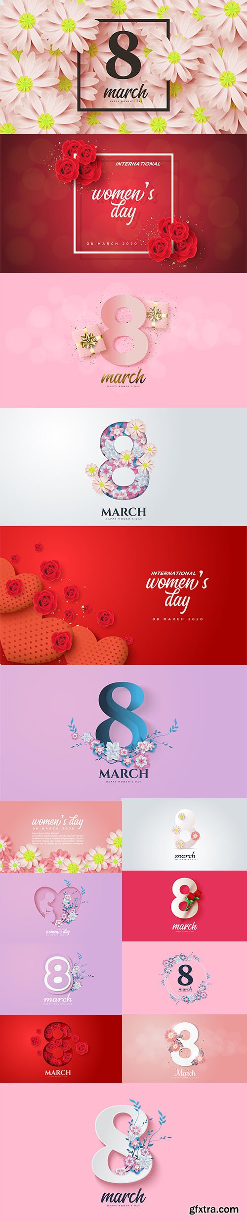 Vector Set of Womens Day Illustrations 