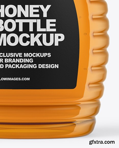 Clear Plastic Honey Bottle Mockup 54540
